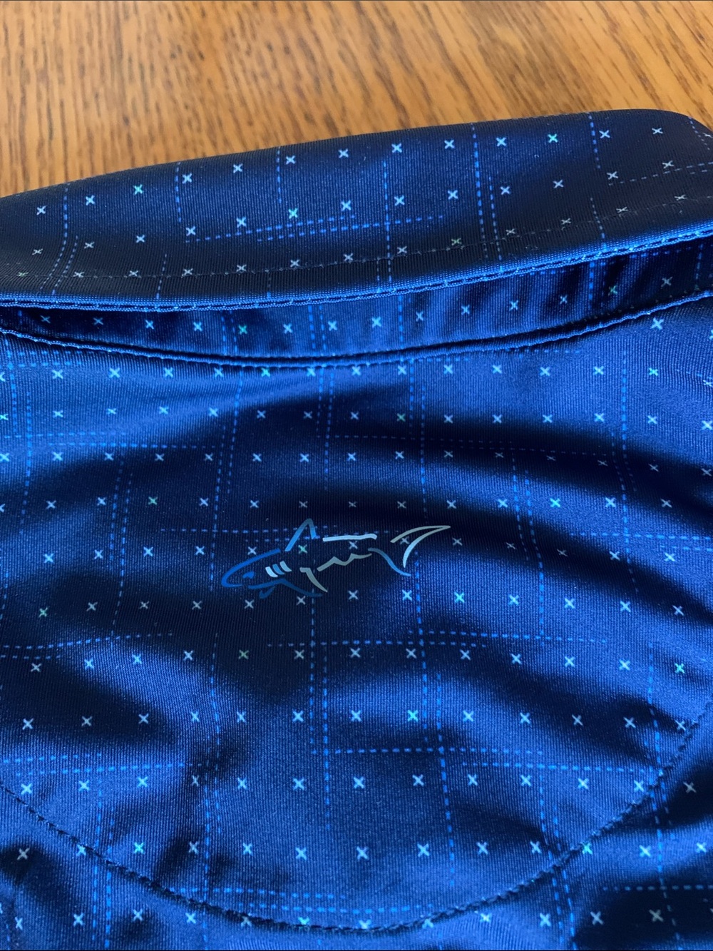 Greg Norman Collection Navy Polo with Micro Cross Pattern - Picture 5 of 8